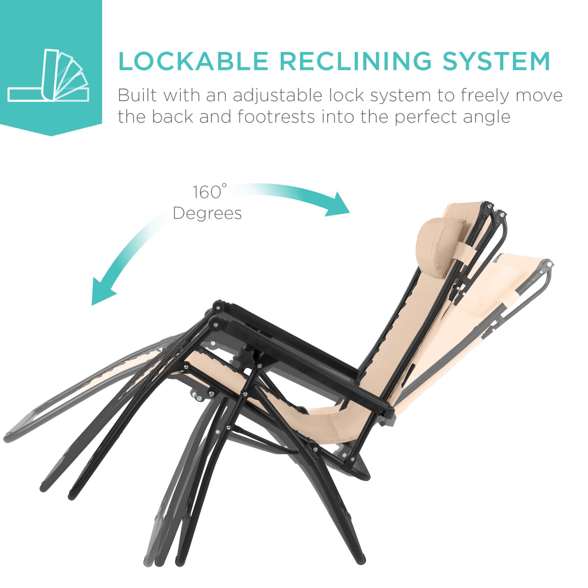 LOCKABLE RECLINING SYSTEM  
Built with an adjustable lock system to freely move the back and footrests into the perfect angle  
160 Degrees