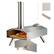 Front. Costway - Wood Pellet Pizza Oven Pizza Maker Portable Outdoor Pizza Stone w/ Foldable Leg - Silver.