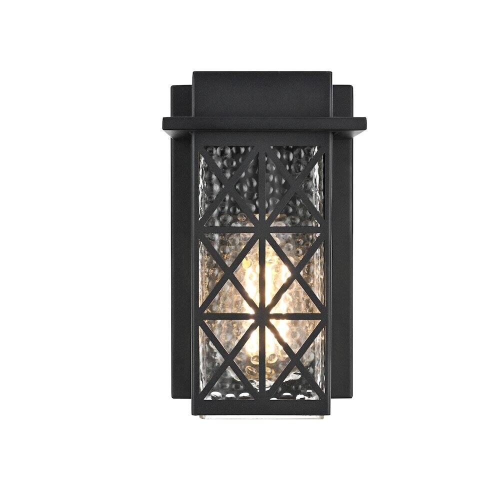Back. Elegant Lighting - Wildey 7 inch Outdoor Pendant in Black - Black.