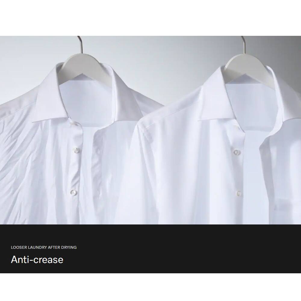 Anti-crease
Looser laundry after drying