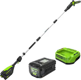 Greenworks - 80V 10" Brushless Cordless Polesaw (Great For Pruning and Trimming Branches), 2.0Ah Battery and Charger - Green
