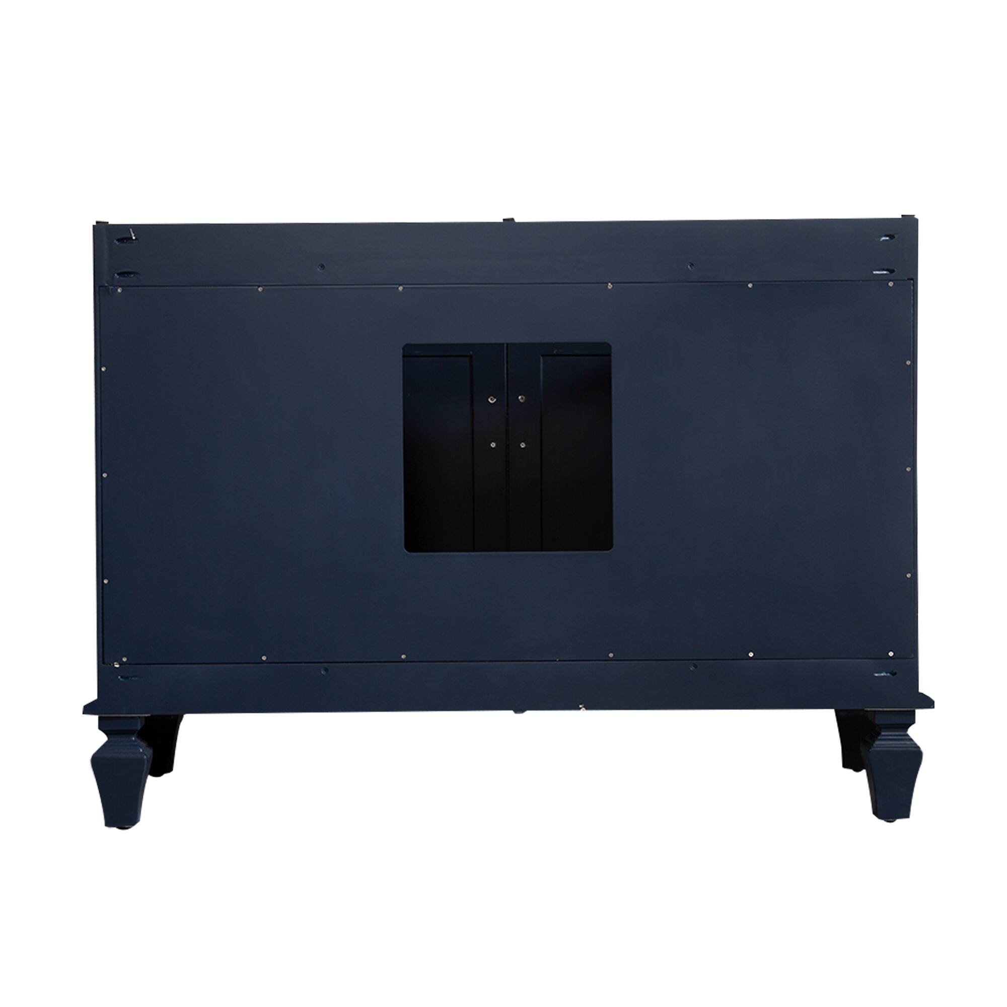 Alt View 7. WELLFOR - ARTWOOD 48 in. Solid Wood Bath Vanity with Quartz Top, Single Sink, Soft Close, Assembled - Navy Blue.