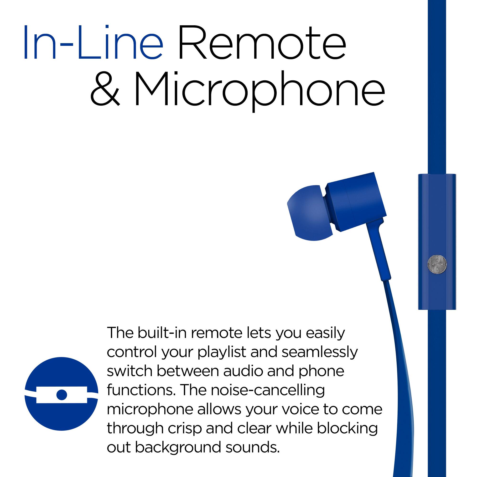 In-Line Remote & Microphone

The built-in remote lets you easily control your playlist and seamlessly switch between audio and phone functions. The noise-cancelling microphone allows your voice to come through crisp and clear while blocking out background sounds.