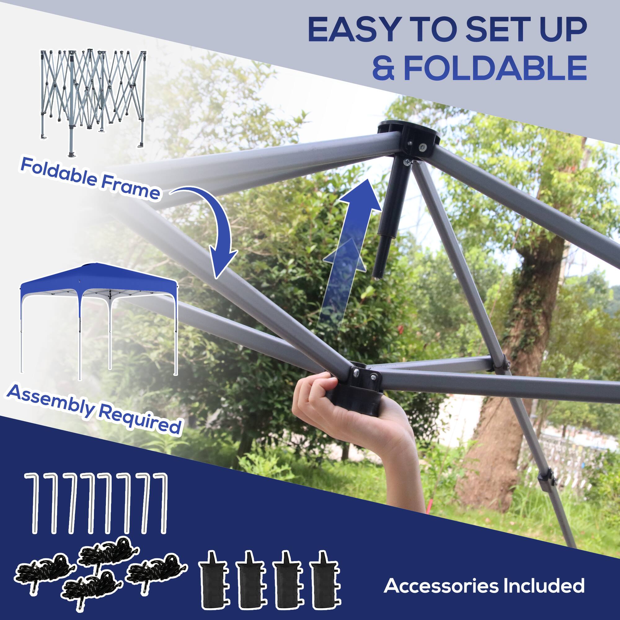 EASY TO SET UP & FOLDABLE
Foldable Frame
Assembly Required
Accessories Included