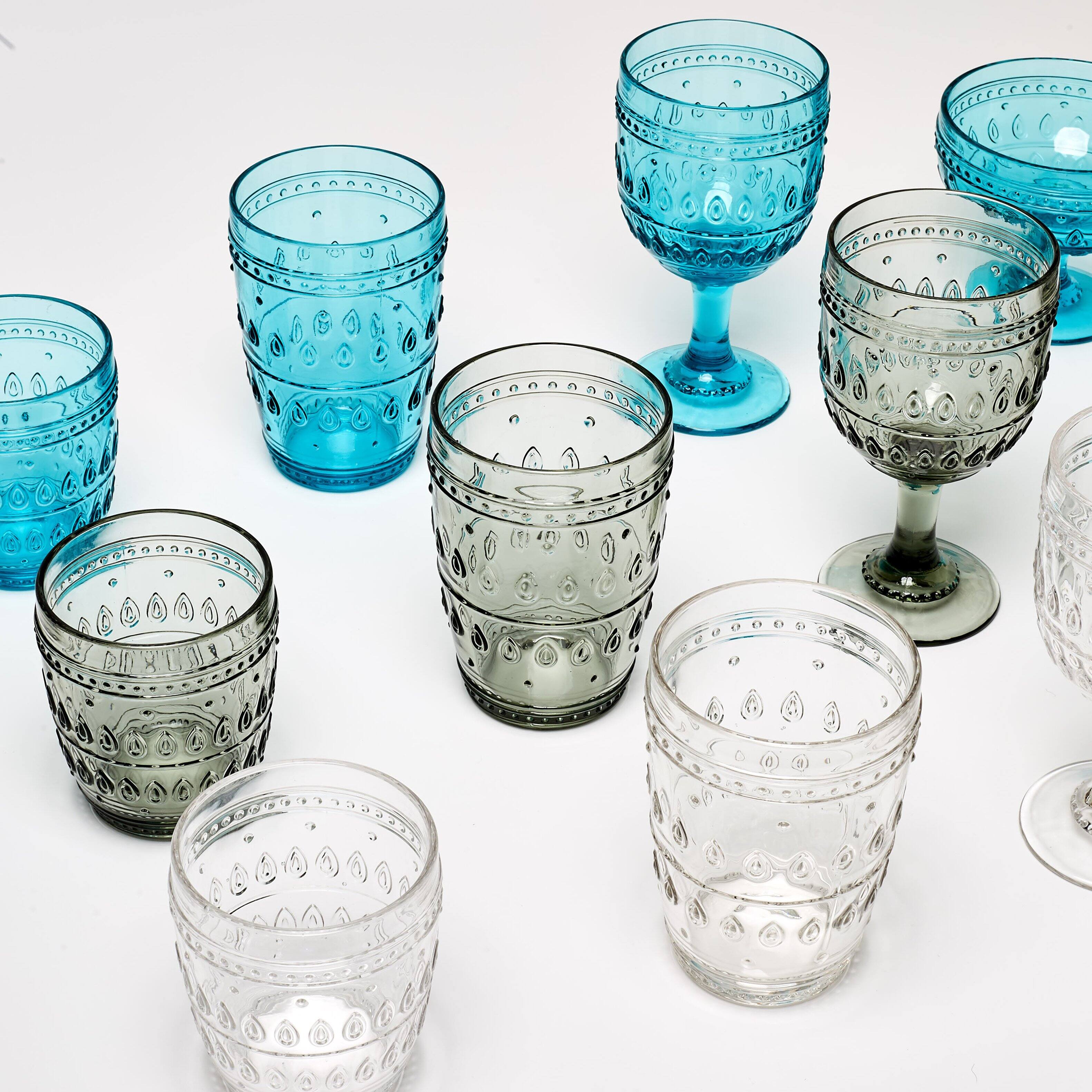 Left. Euro Ceramica Home - Fez Glassware 4 Piece 12oz Old Fashion Glass Set in Grey - Grey.