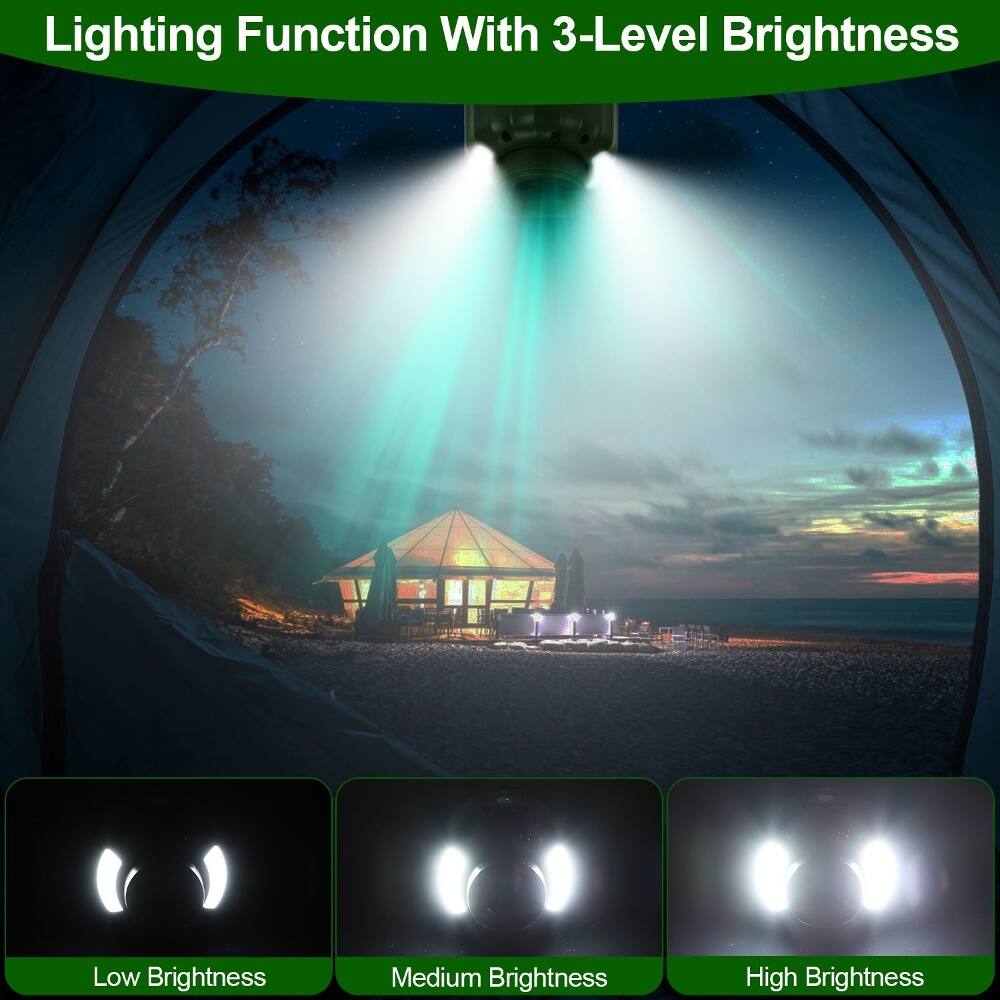 Lighting Function With 3-Level Brightness

Low Brightness
Medium Brightness
High Brightness