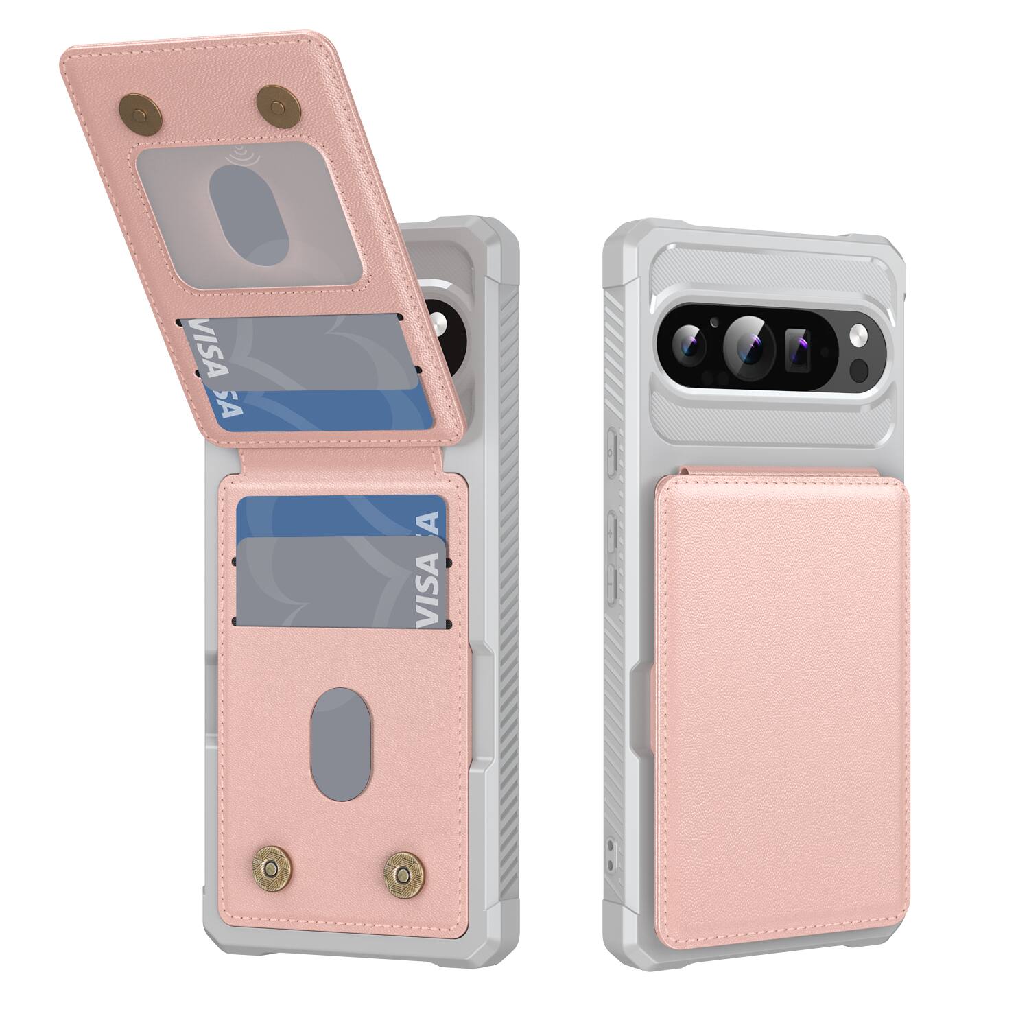 Dteck - Shockproof Wallet Phone Case for Google Pixel 10 Pro XL, PU Leather Flip Kickstand Card Holder Cover, Magnetic Clasp - Pink price history on PriceWatchPro