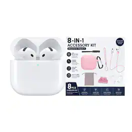 Apple - AirPods 4 Active Noise Cancellation with 8 IN 1 Pink Bundle Accessories