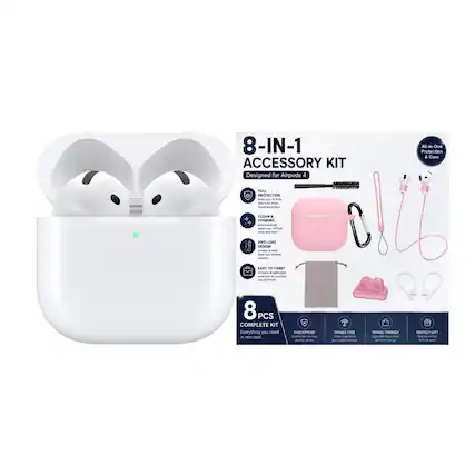 8-IN-1 ACCESSORY KIT
Designed for Airpods 4
All-in-One Protection & Care
8 PCS COMPLETE KIT
Everything you need in one box
SHOCKPROOF
TANGLE-FREE
TRAVEL FRIENDLY
PERFECT GIFT