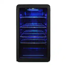 Magic Chef - 3.4 cu. ft. Retro Beverage Cooler - Black