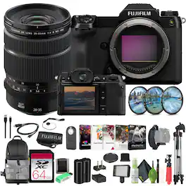 Bundle - Fujifilm - GFX100S II Mirrorless Medium Format Camera + GF 20-35mm f/4 R WR Lens - Black