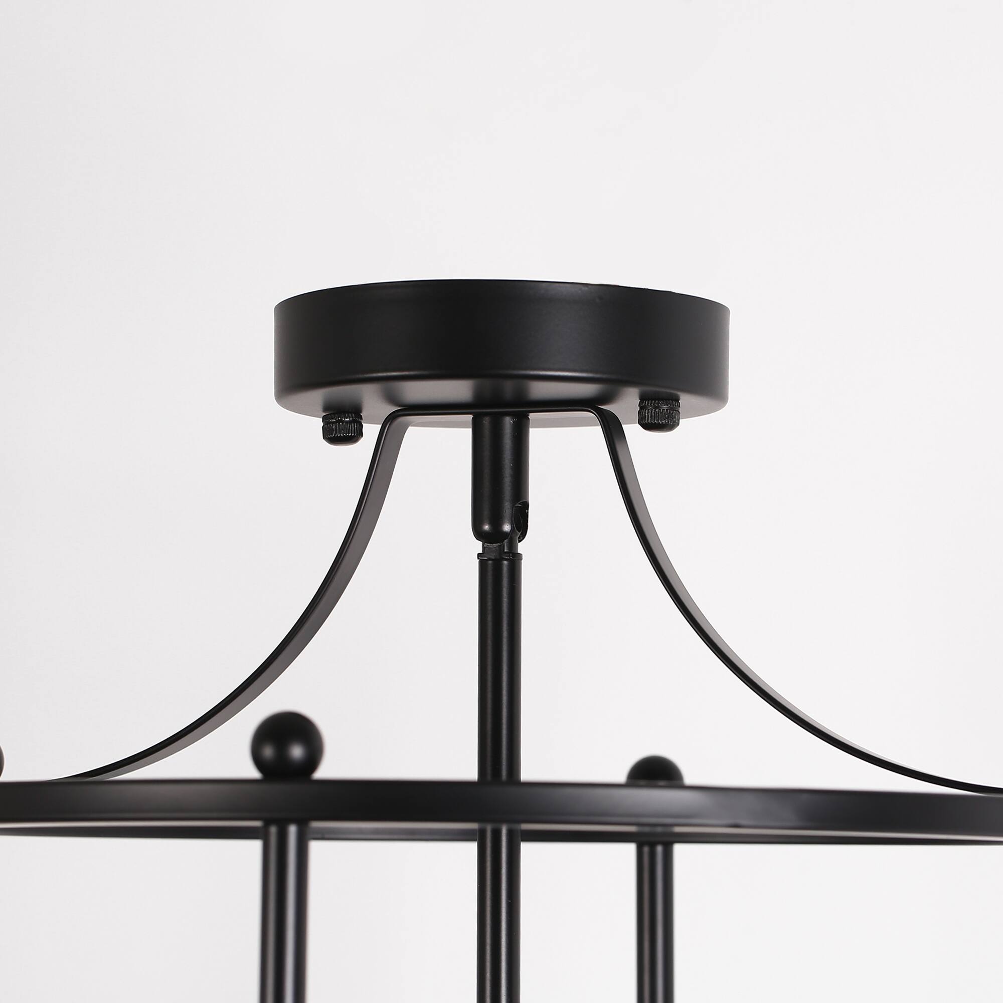 Alt View 4. Jandcase - JANDCASE 3-Light Black Semi-Flush Mount Ceiling Light, E26 Socket, Non-Integrated Bulbs, for Bedroom - Black.