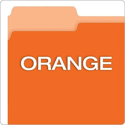 Alt View 3. Pendaflex -  Recycled File Folder, 1/3-Cut Tab, Assorted, Letter Size, Orange, 100/Box  - Orange.