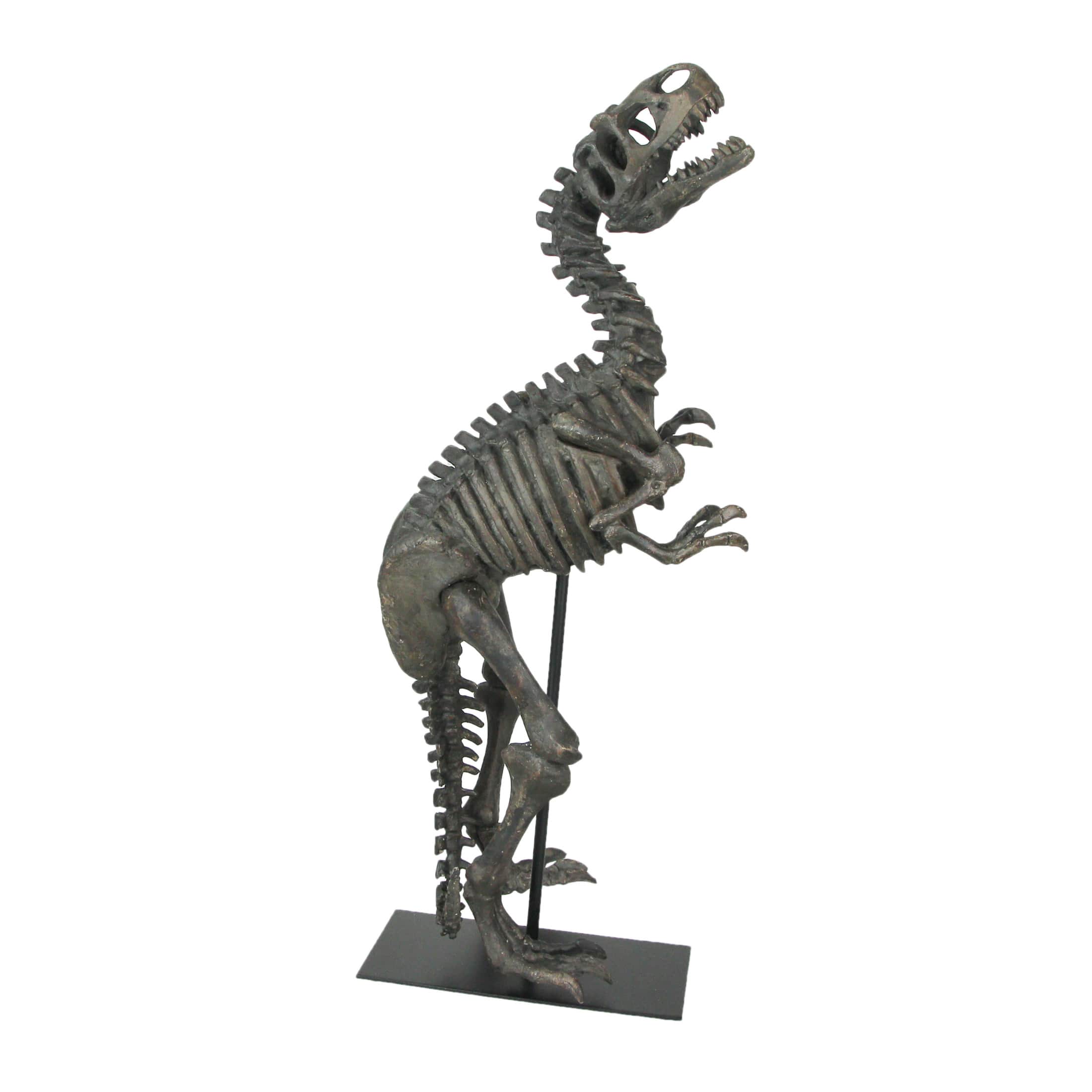 Contrast Inc. - Resin Tyrannosaurus Rex Fossil Bones Home Decor Dinosaur Skeleton Sculpture Art 21.75 Inches High - Brown