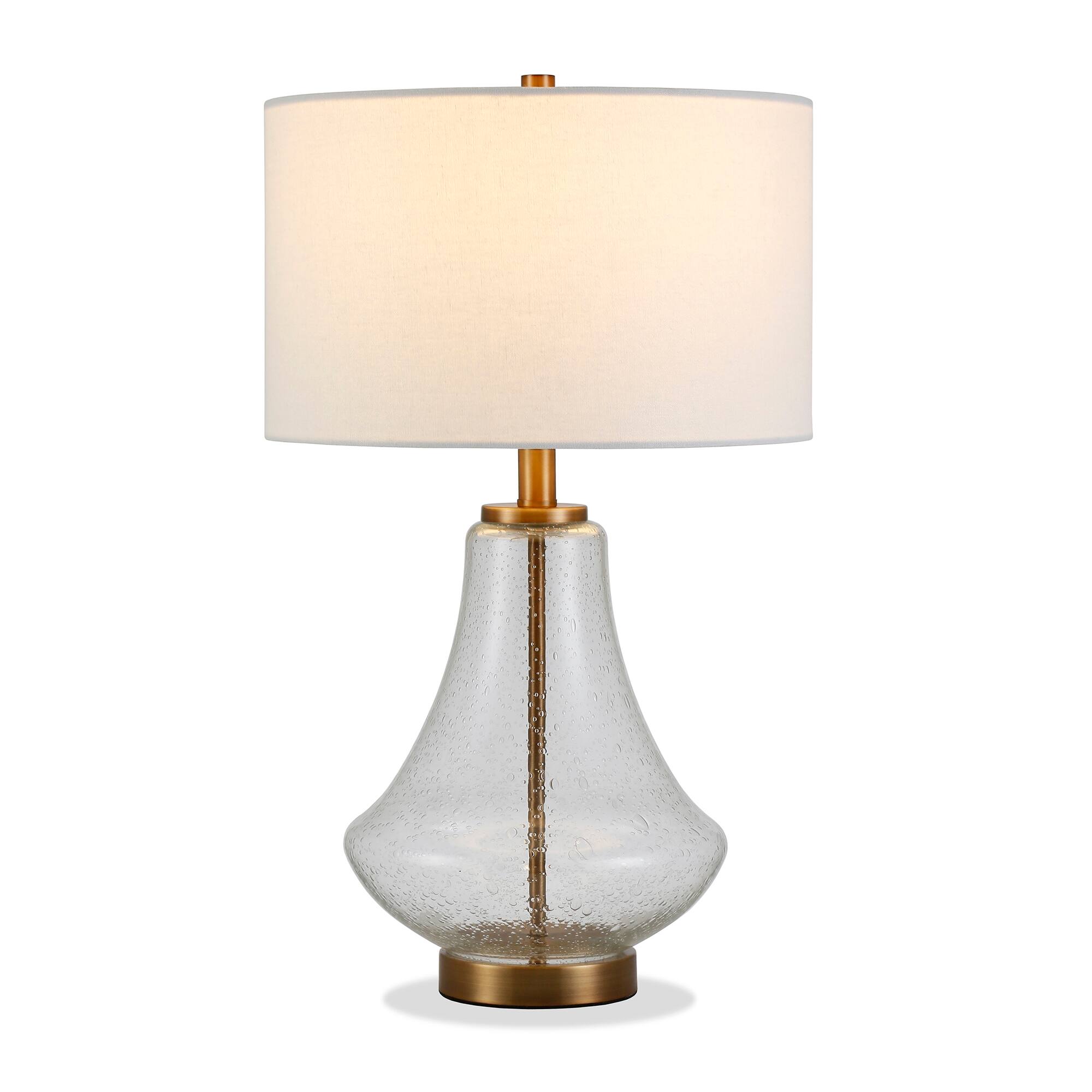 Alt View 19. Hudson&Canal - Lagos Table Lamp - Seeded Glass/Brushed Brass.
