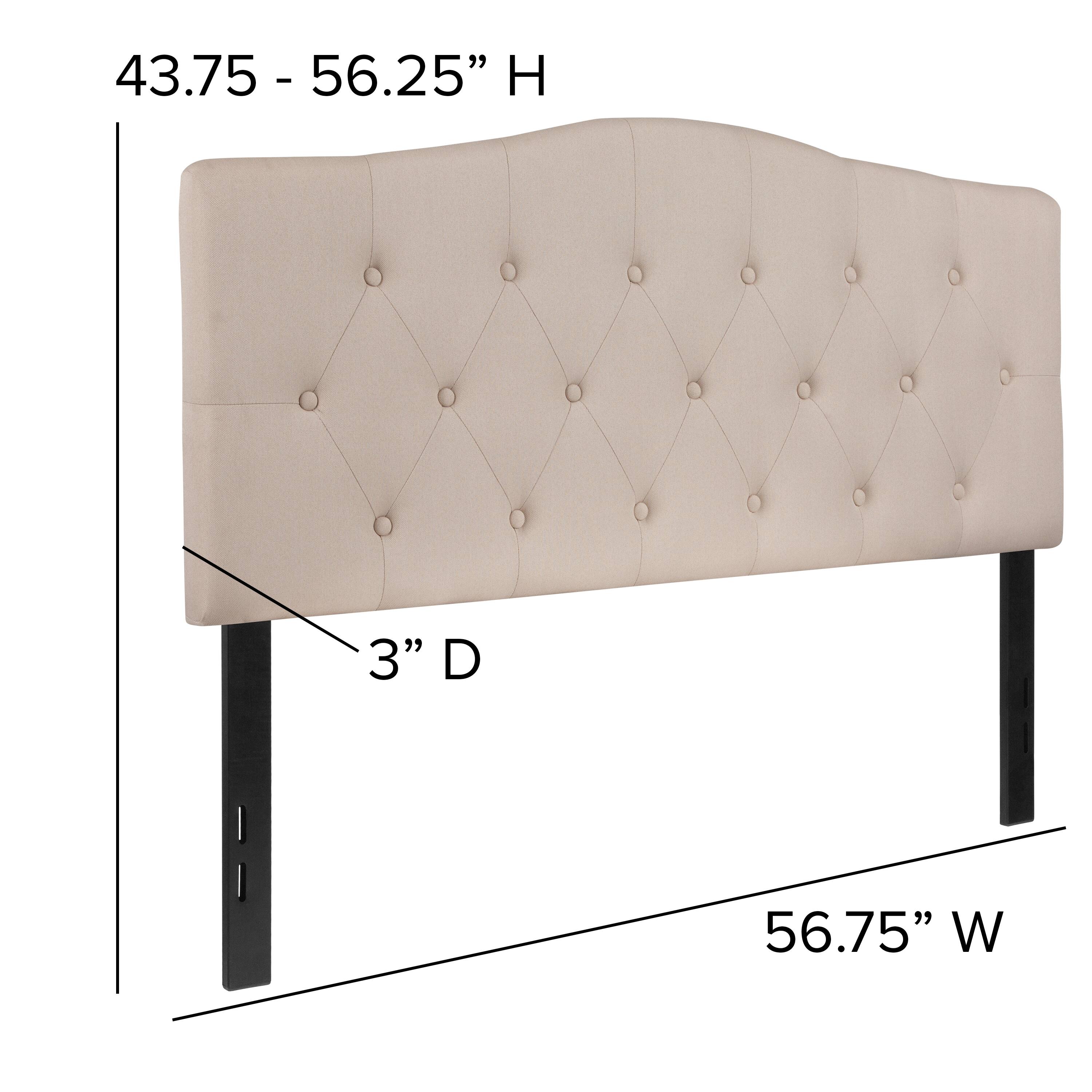 43.75 - 56.25" H  
3" D  
56.75" W