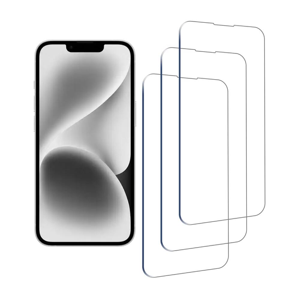 Alt View 4. Qixxronics - 3-Pack for iPhone 14 Screen Protector, Tempered Glass Screen Protector for iPhone 14, Bubble Free Case-Friendly - Clear.