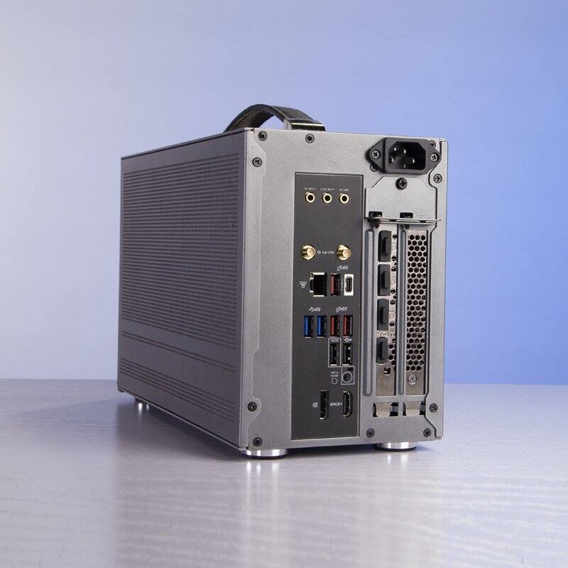 Back. PCCOOLER - MINI I100G PRO MESH No Power Supply SFX Protable and Solid Mini ITX Case - Grey.