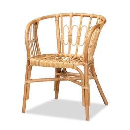 bali & pari - Luxio Modern and Contemporary Finished Rattan Dining Chair - Natural