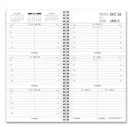 AT-A-GLANCE - Weekly Appointment Book Refill Hourly Ruled 6.25 x 3.25 White Sheets 12 Month Jan to Dec 2026