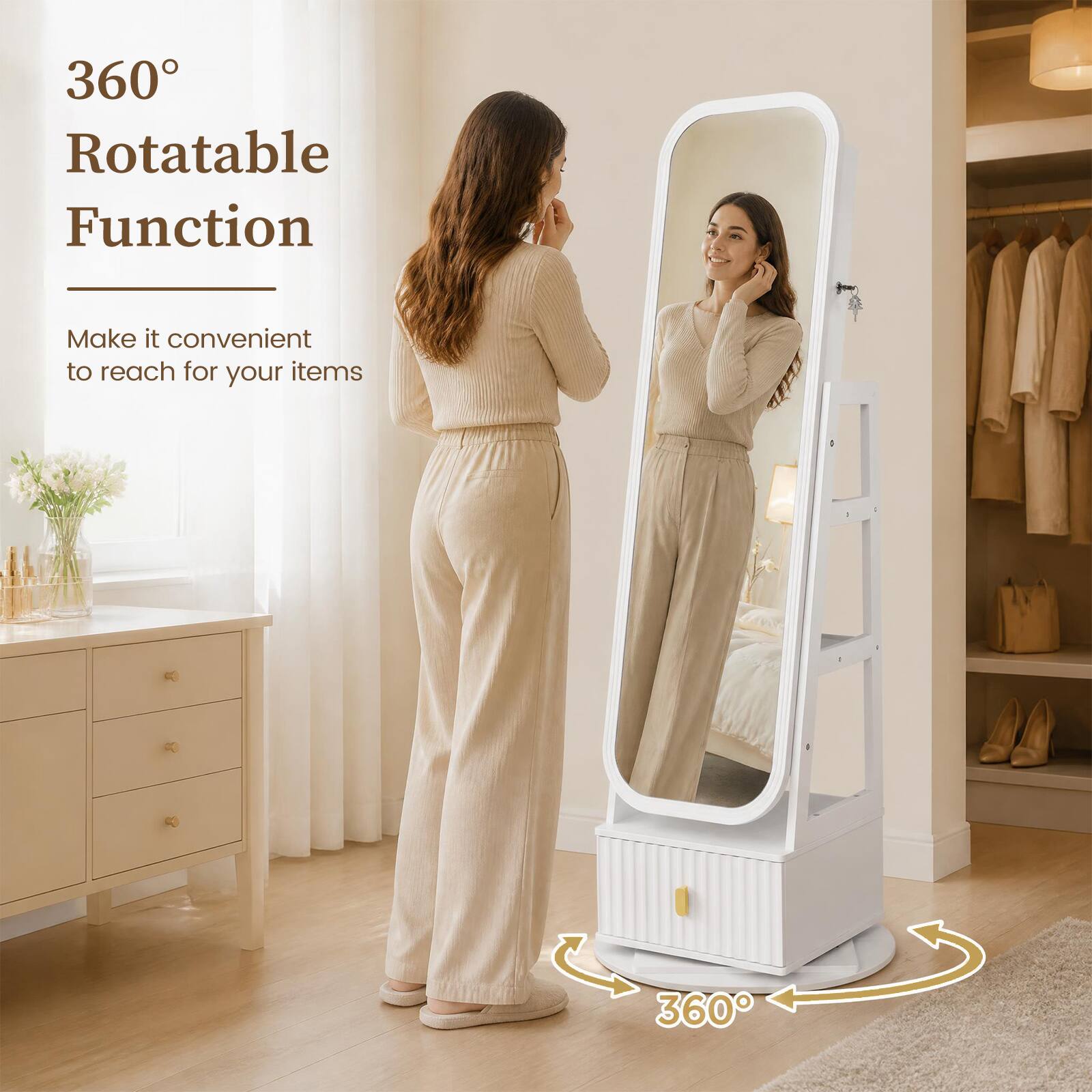 360° Rotatable Function  
Make it convenient to reach for your items