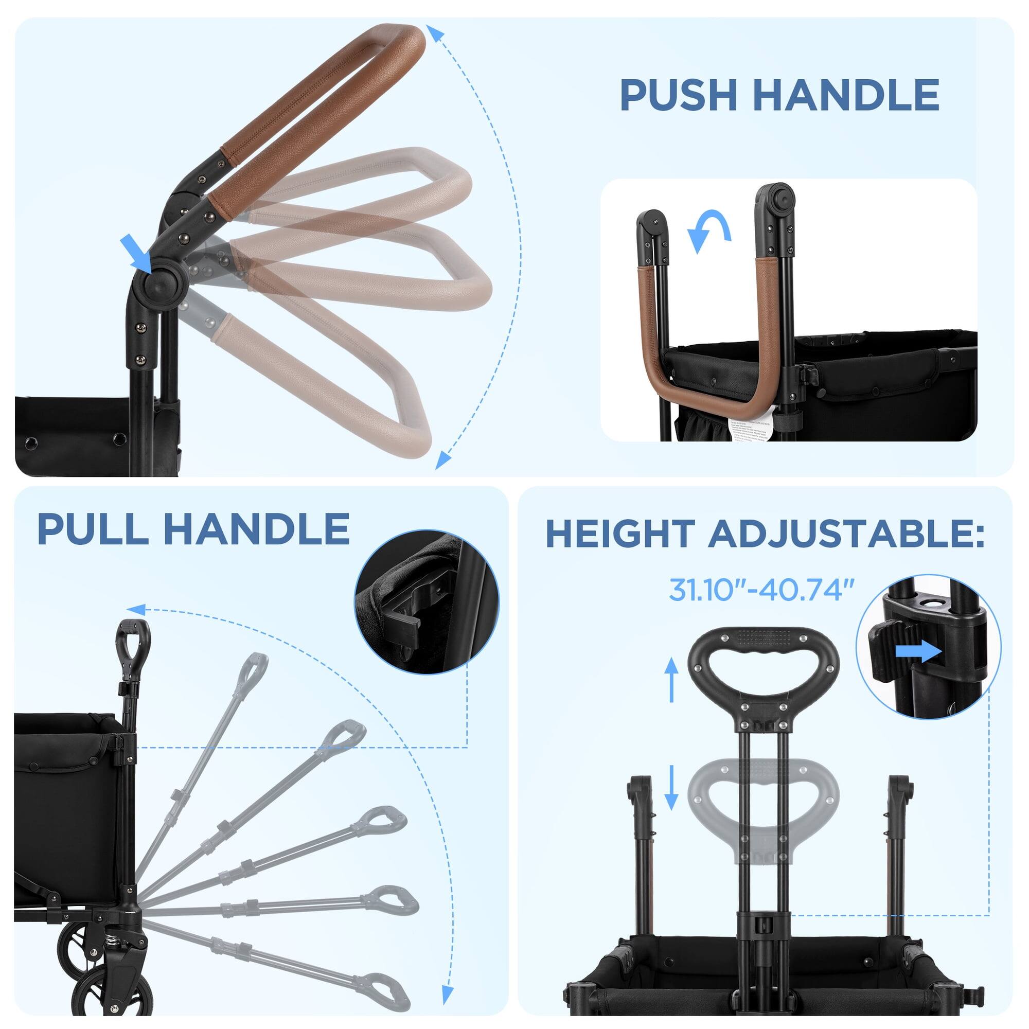PUSH HANDLE

PULL HANDLE

HEIGHT ADJUSTABLE:
31.10"-40.74"