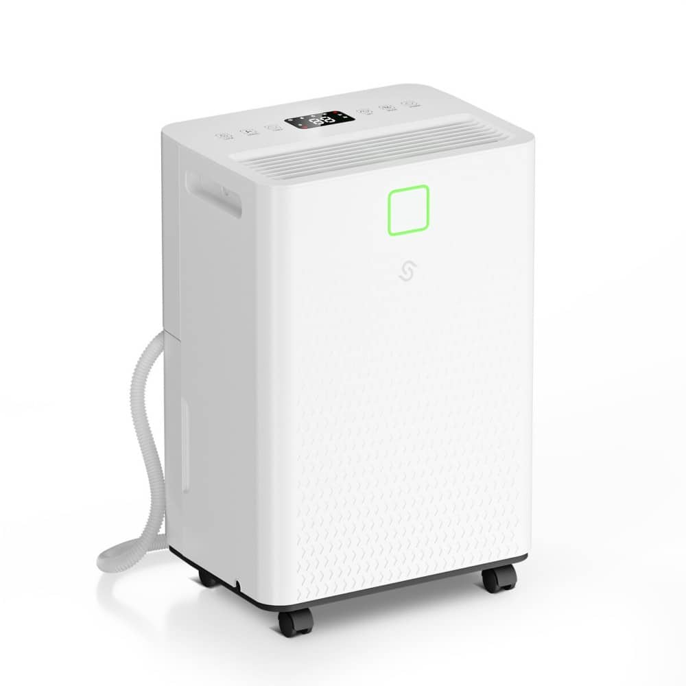 HUMILABS - 21-Pint Dehumidifier for Home & Basement, 1,600 Sq. Ft., Quiet Operation, Auto/Sleep/Dry Modes, Continuous Drain Hose - White