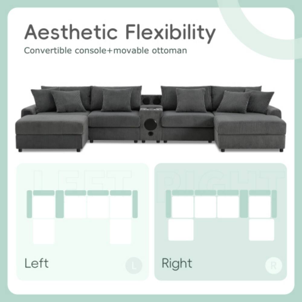 Aesthetic Flexibility  
Convertible console+movable ottoman  
SET  
Left L  
Right R