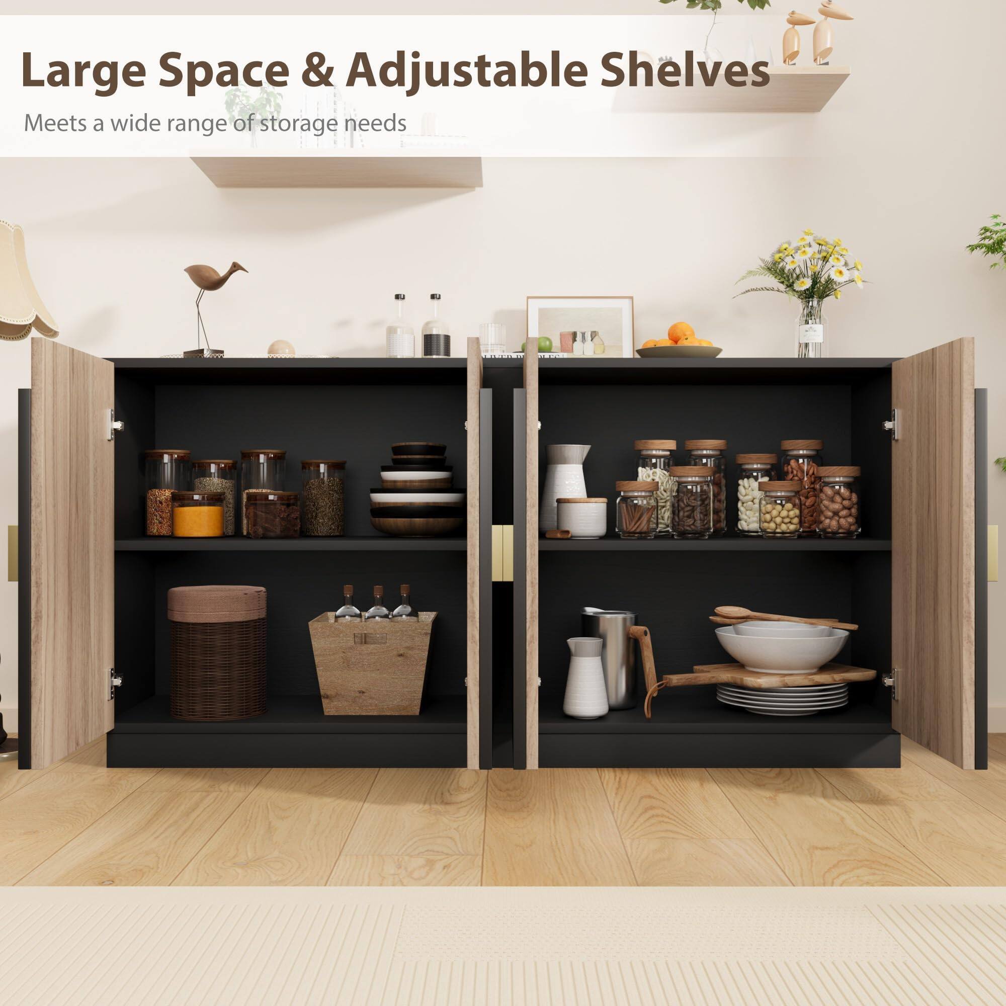 Large Space & Adjustable Shelves  
Meets a wide range of storage needs
