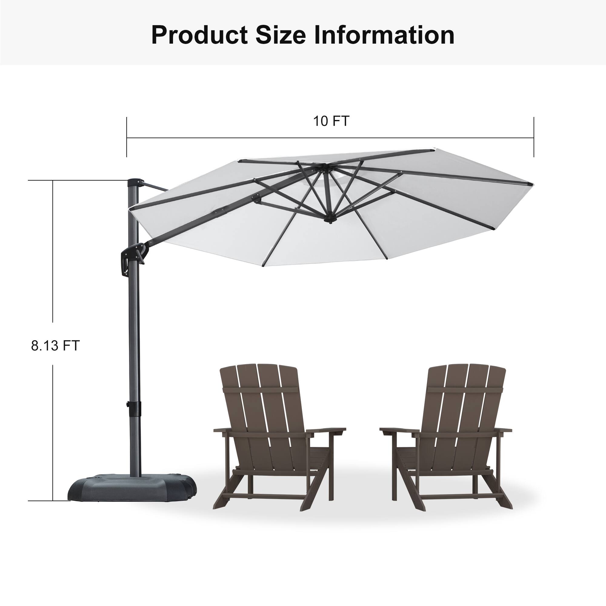 Product Size Information  
10 FT  
8.13 FT