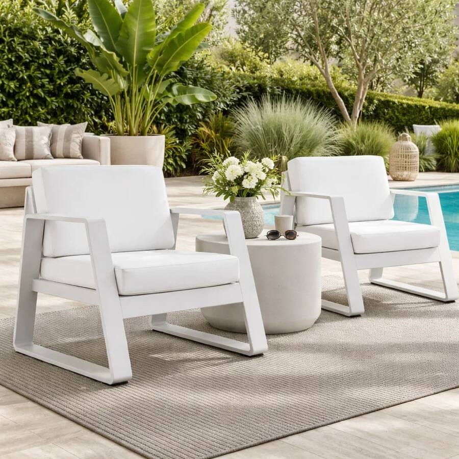 Cushion Inner Material Manhattan Lane Xia 32 Inch Armchair, Aluminum Frame, Fade Resistant ...