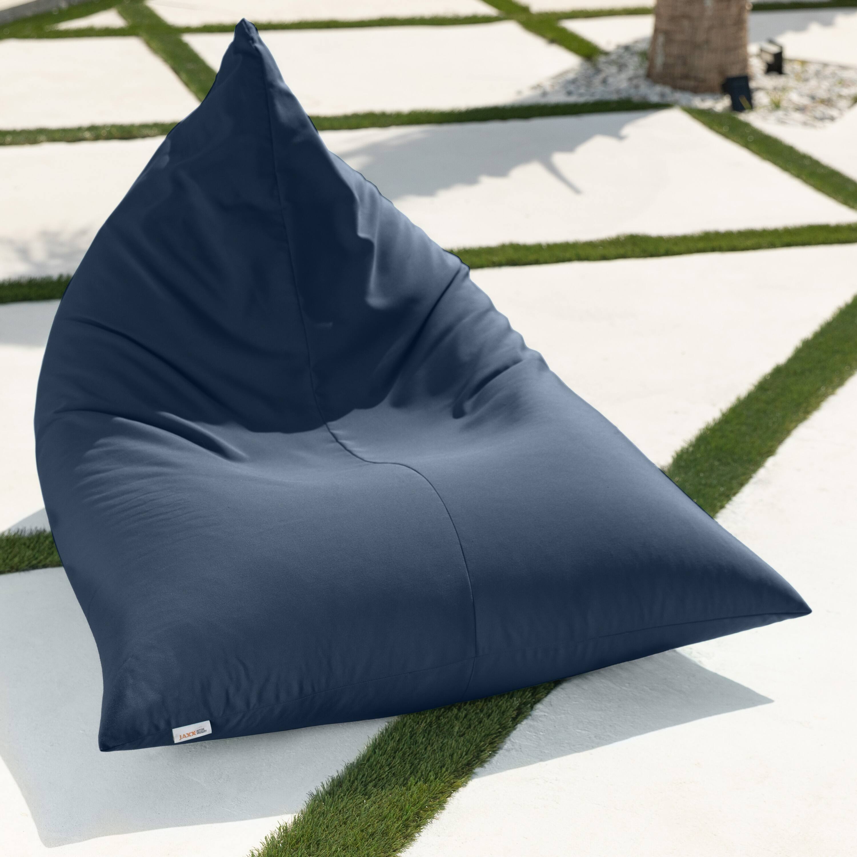 Left. Jaxx - Jaxx Twist Outdoor Bean Bag Chair, Navy - Navy.