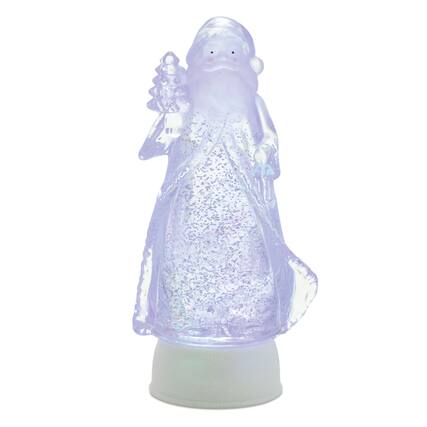 Front. BreeBe - LED Santa Snow Globe 10"H - Clear.