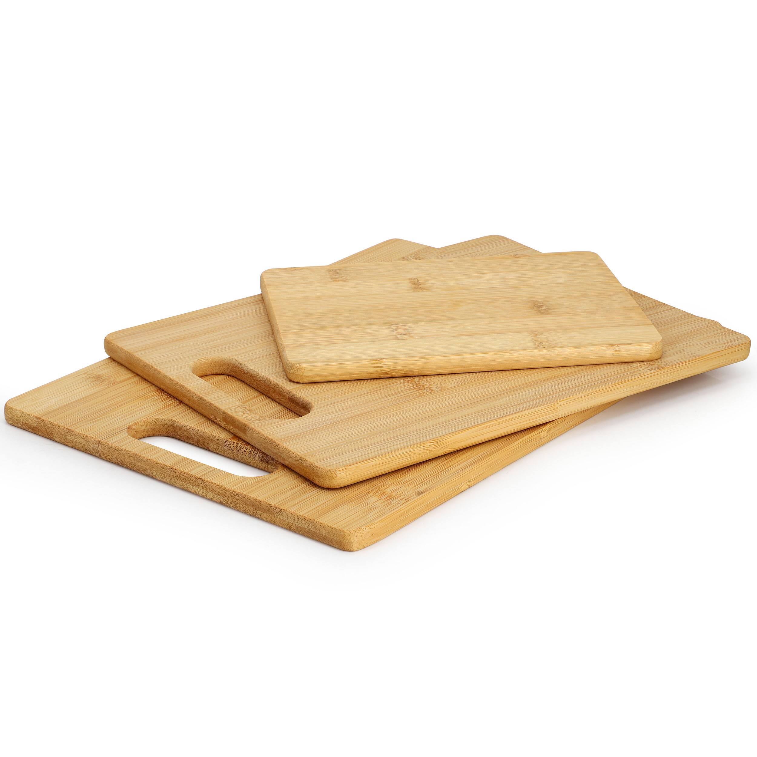 Alt View 2. MegaChef - MegaChef 3 Piece 8 Inch, 11 Inch, and 13 Inch Bamboo Wood Cutting Board Set - Brown.
