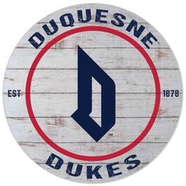 Jardine - Duquesne Dukes 20'' x 20'' Indoor/Outdoor Weathered Circle Sign - White