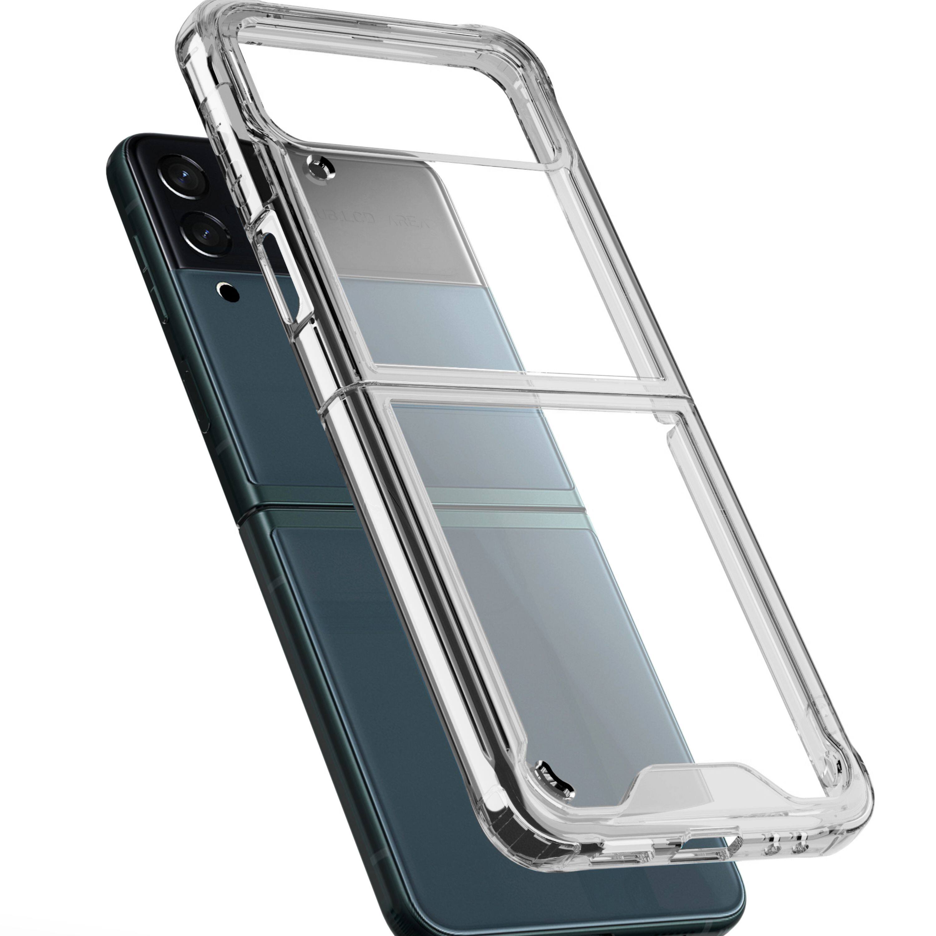 Angle. Kitcheniva - Translucent Hybrid Shockproof Case For Samsung Galaxy Z Flip 6 Clear - Clear.