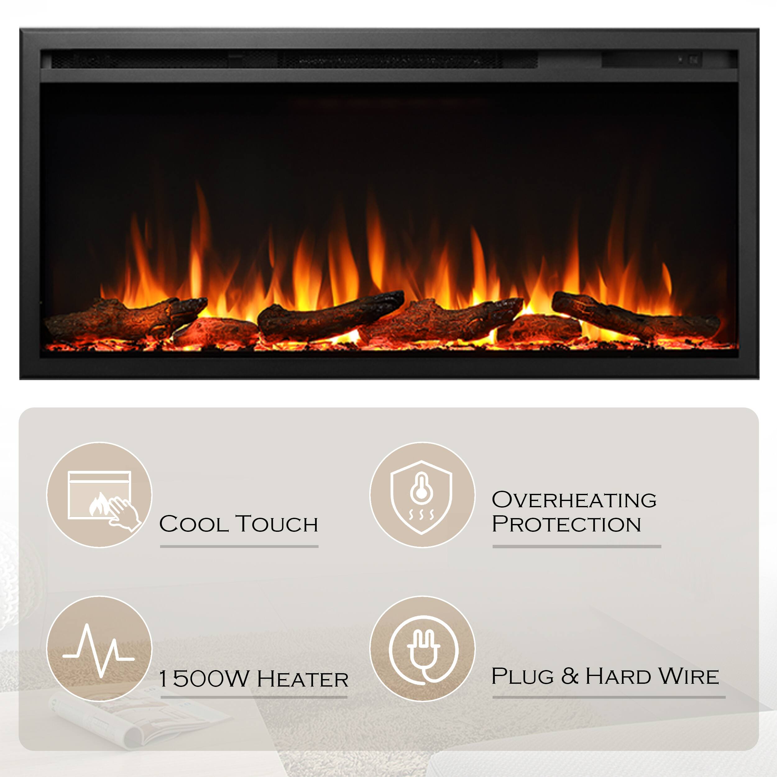 - COOL TOUCH
- OVERHEATING PROTECTION
- 1500W HEATER
- PLUG & HARD WIRE