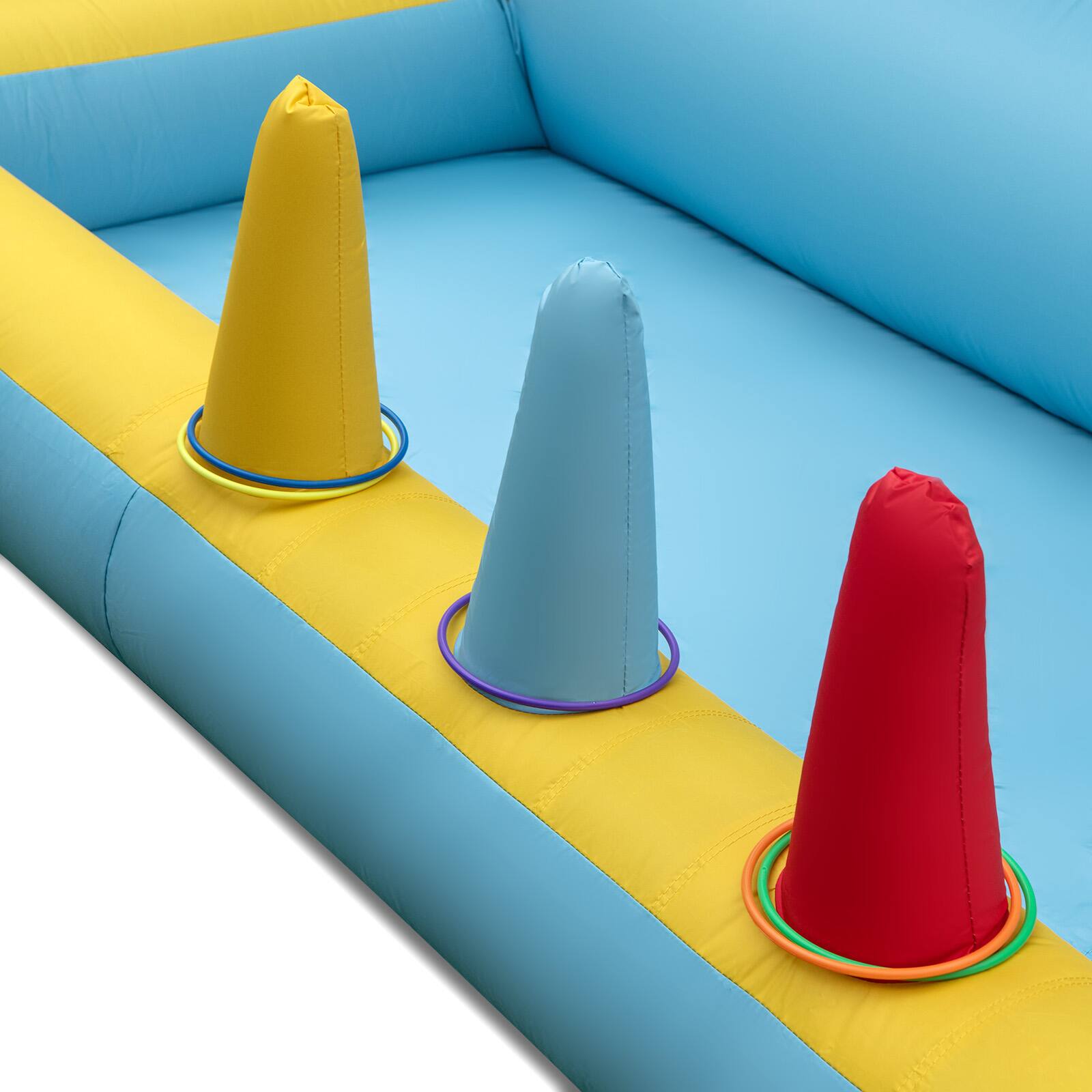 Alt View 1. SlickBlue - 7-in-1 Inflatable Bounce House with Slide & Tunnel, Includes 550W Blower - Multi-colored.