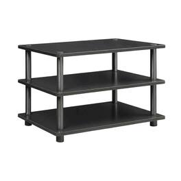 FurniFact - Black 3-Tier Corner TV Stand with Easy Assembly and Composite Wood Construction - Brown