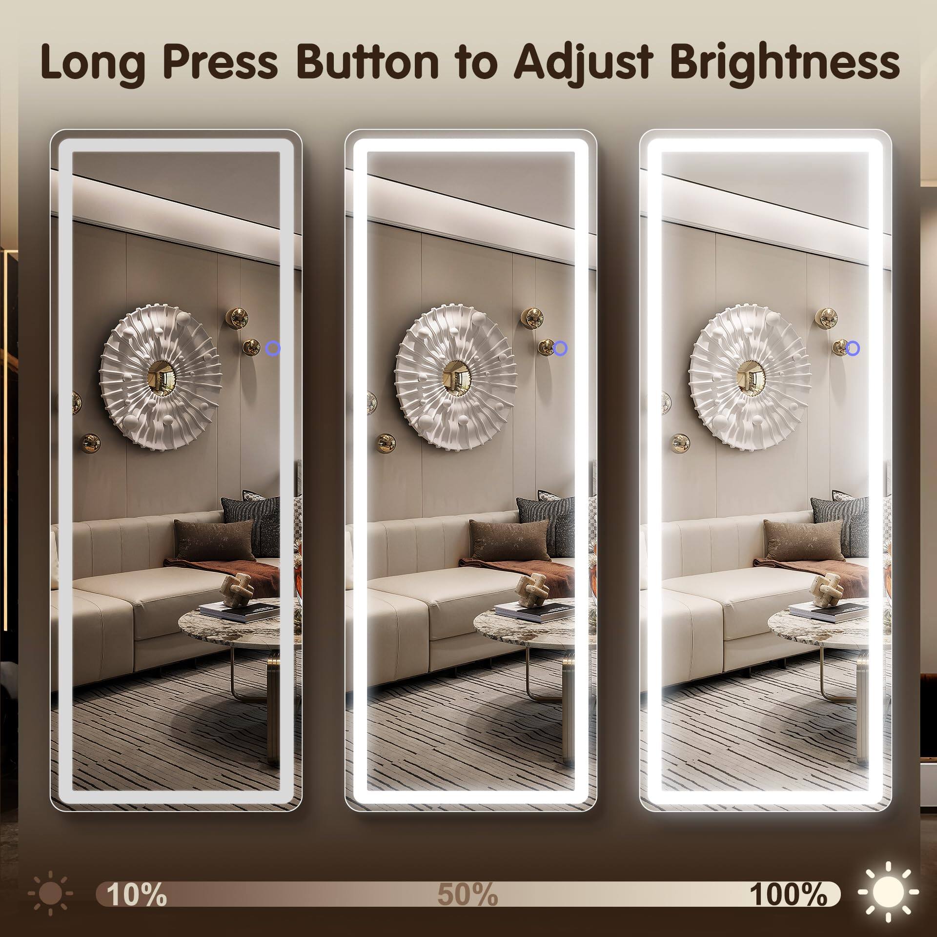 Long Press Button to Adjust Brightness

10% 50% 100%
