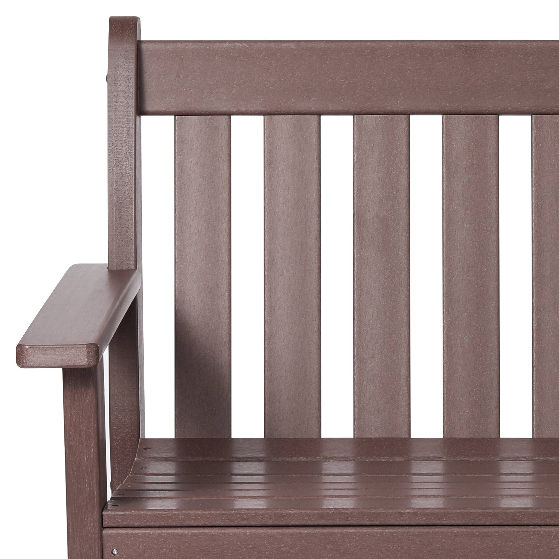 Alt View 4. WestinTrends - WestinTrends Malibu Outdoor 2-Person All-Weather HDPE Front Porch Garden Bench - Dark Brown.