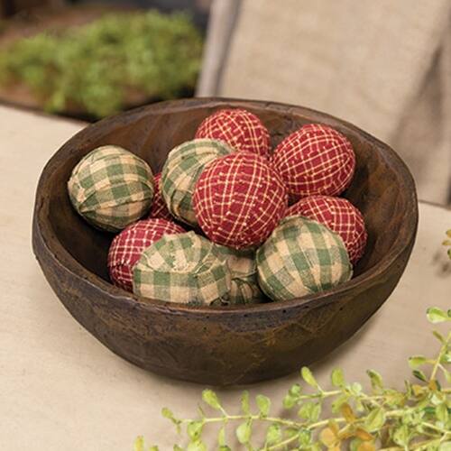Angle. BreeBe - 12/Set Primitive Gingham Rag Balls - Multi.