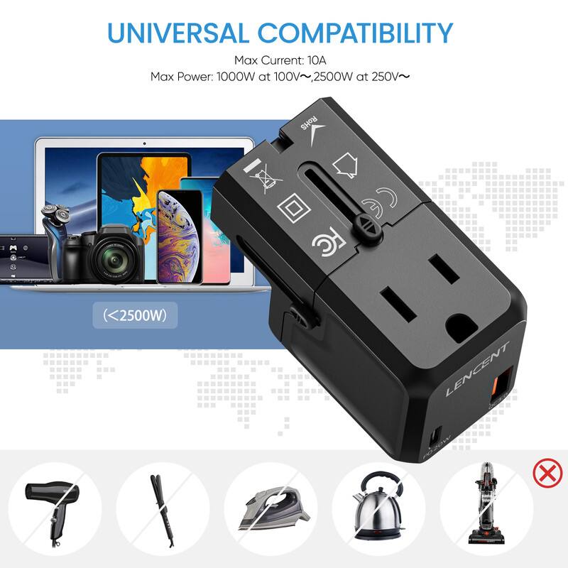 UNIVERSAL COMPATIBILITY  
Max Current: 10A  
Max Power: 1000W at 100V~2500W at 250V~  
RoHS  
(<2500W)  
LENCENT