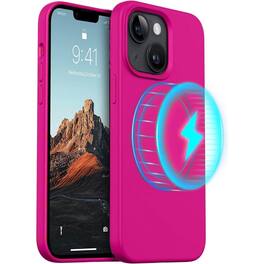 Entronix - Magnetic Case for iPhone 15 - Soft-Touch Liquid Silicone Protection - Hot Pink