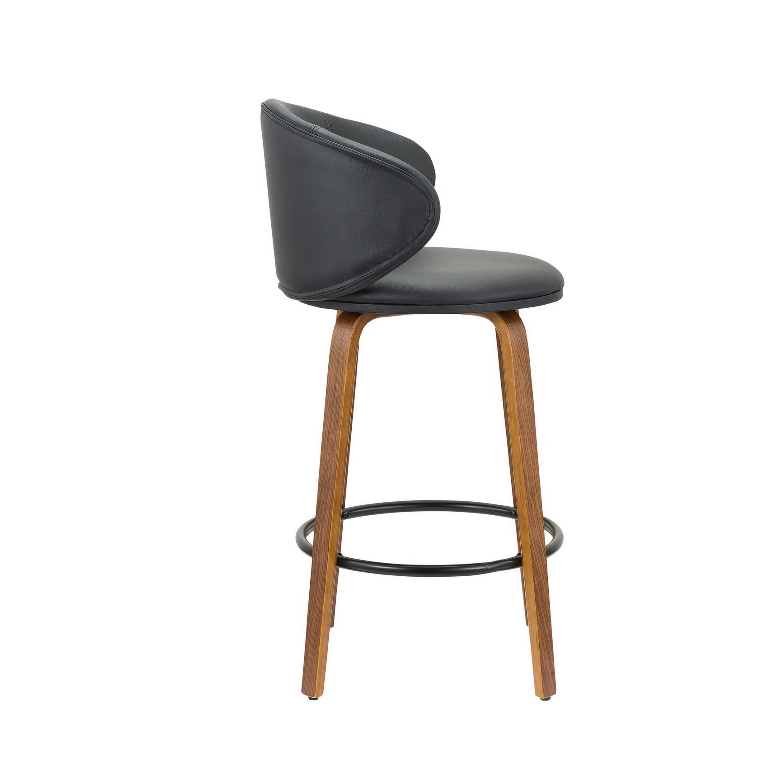 Left. Manhattan Lane - Zubi 26 Inch Counter Height Chair, Set of 2, Wingback, Viet Nam Legs - Black, Brown.