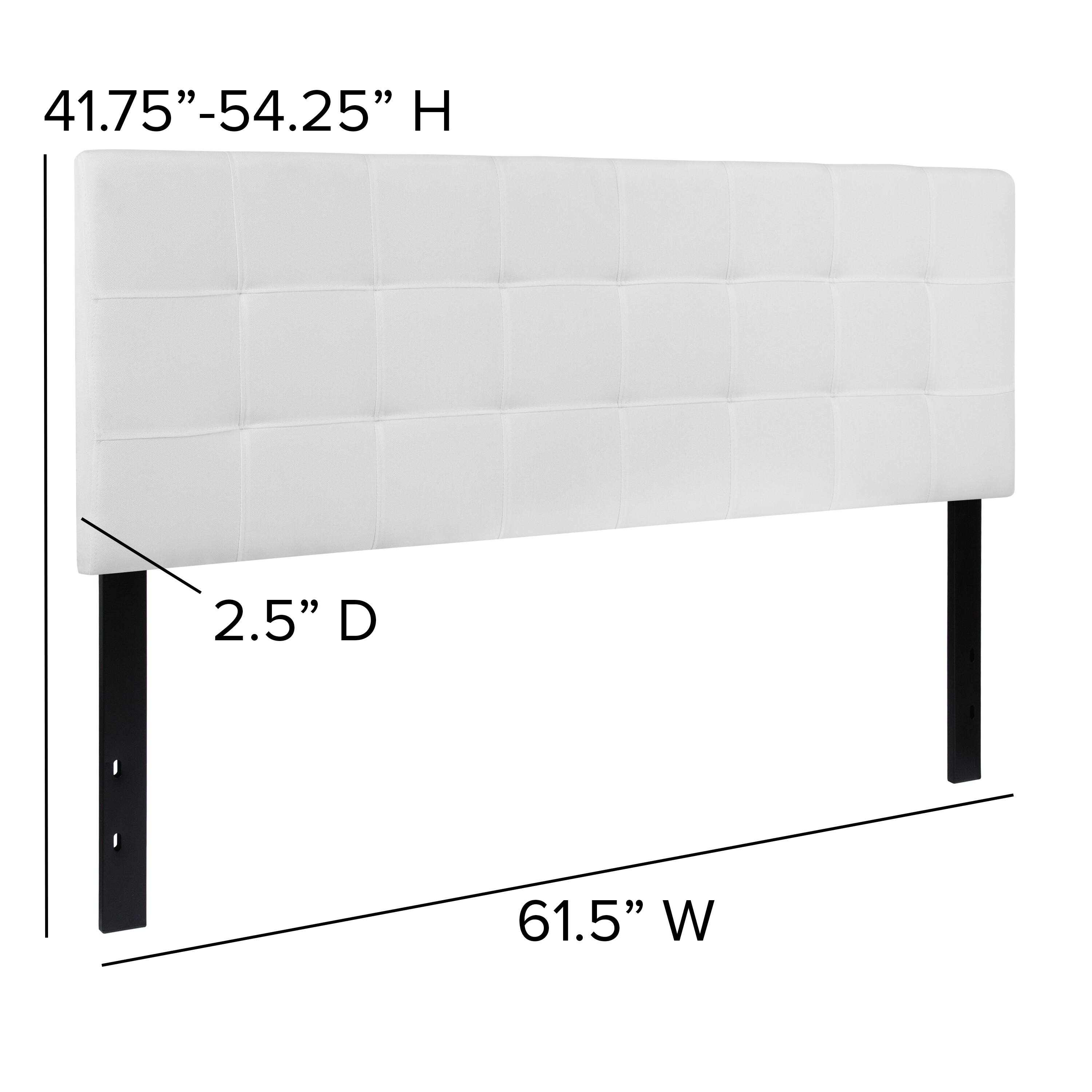 41.75"-54.25" H  
2.5" D  
61.5" W