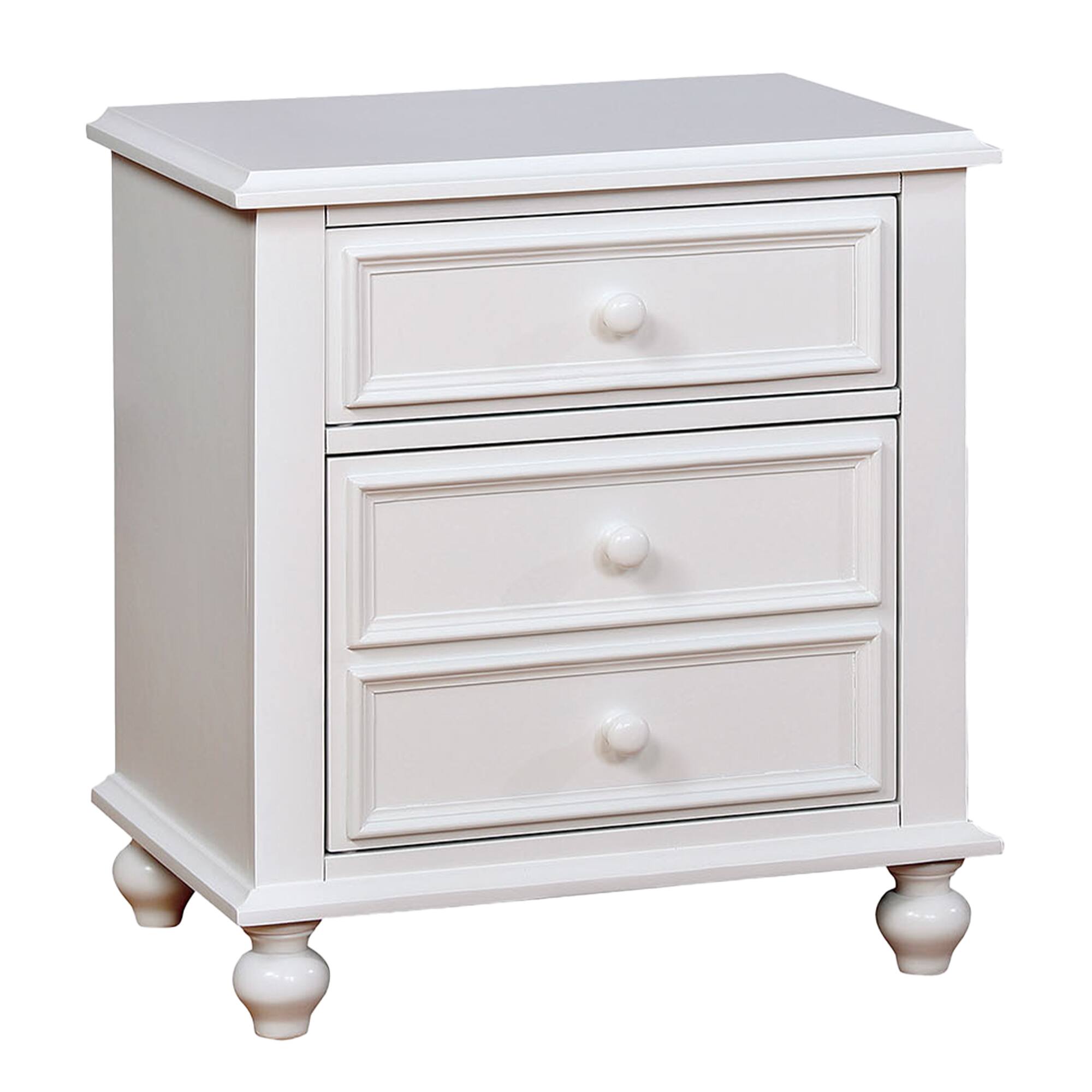 Alt View 2. Manhattan Lane - Aure 3 Pc Full Size Kids Bedroom Set, Curved Tufted Headboard - White.