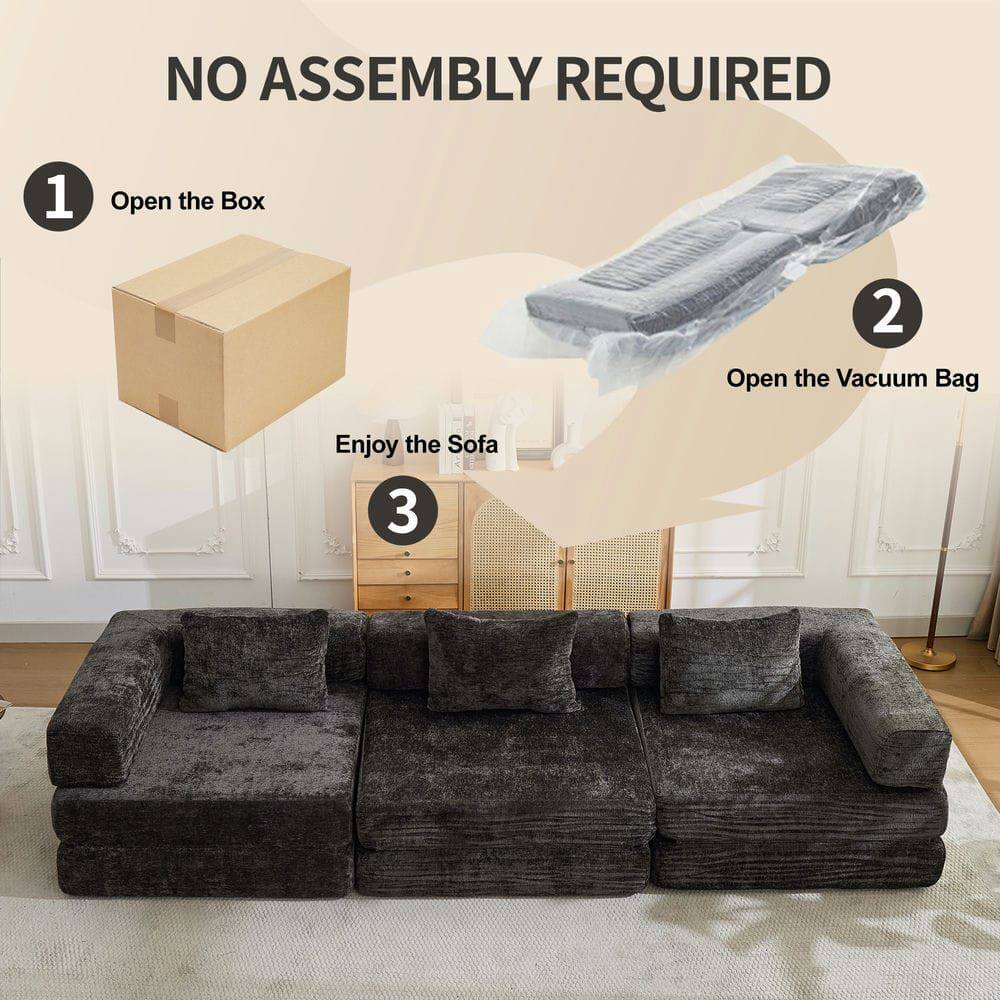 NO ASSEMBLY REQUIRED

1. Open the Box
2. Open the Vacuum Bag
3. Enjoy the Sofa