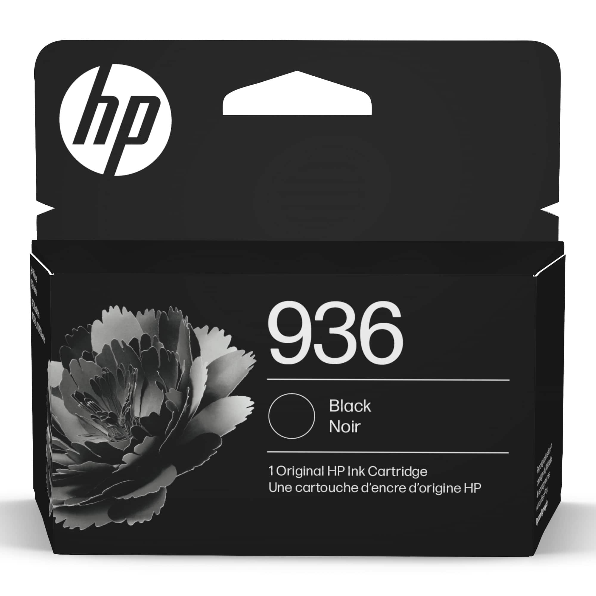 hp 936 Black Noir 1 Original HP Ink Cartridge Une cartouche d'encre d'origine HP
