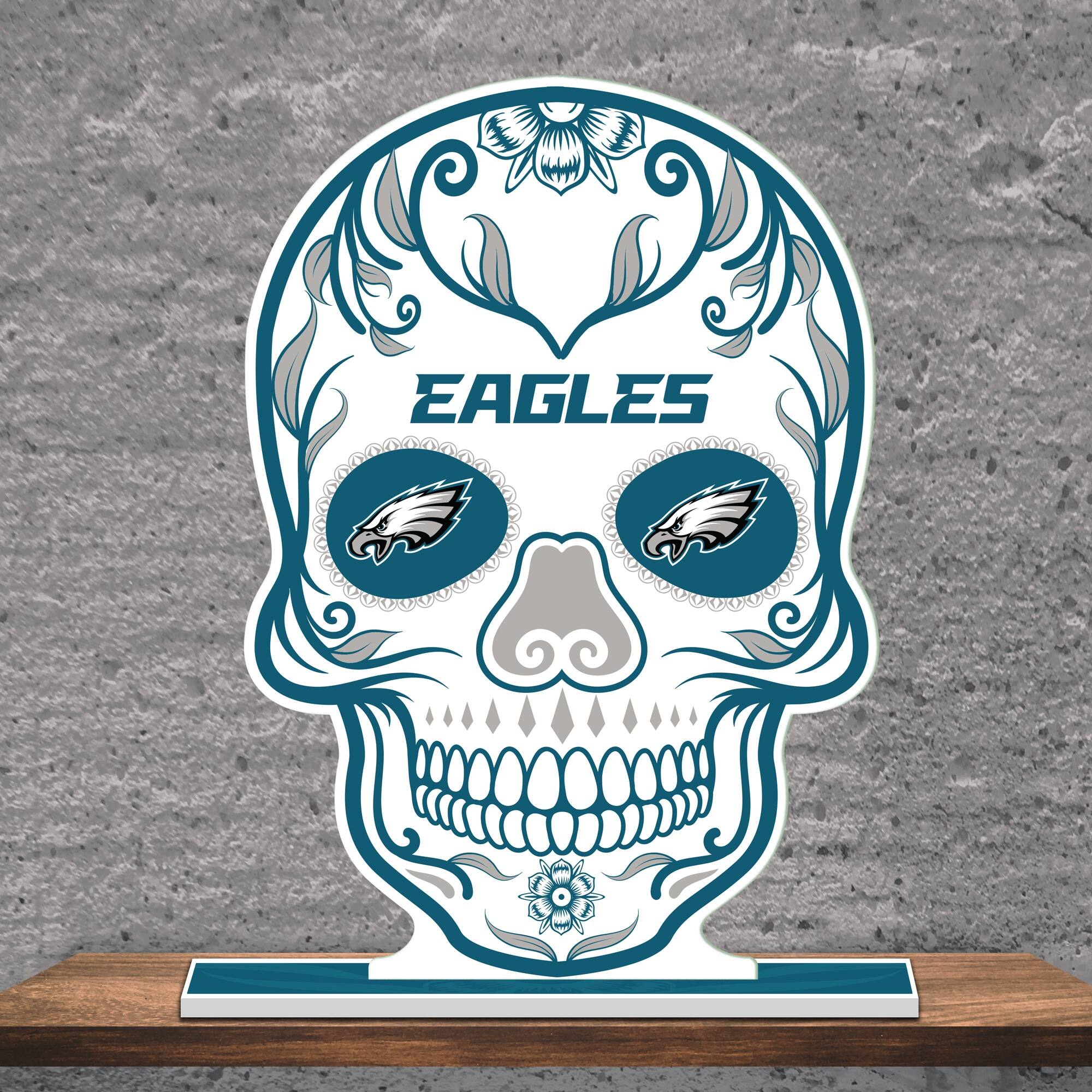 Alt View 1. UPI Marketing - Philadelphia Eagles 10" Sugar Skull Standee - Multicolor.